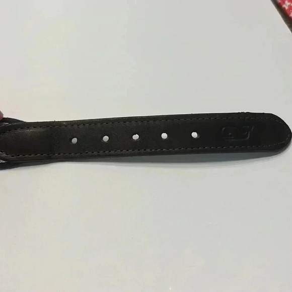 Vineyard Vines belt green w/lacrosse sticks canvas leather solid brass buckle - Picture 7 of 7